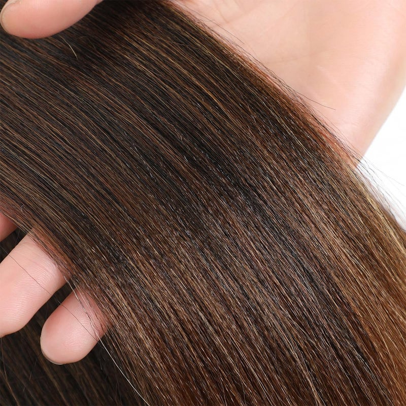 FAYETA Ombre Pre Stretched Braiding Hair, 28''-8 packs Silky Color Blend Braid Hair Extensions, 100% Synthetic Crochet Hair Braids, Yaki Texture Hair Braiding (28''-pack of 8, 4/30/27) - Image 5